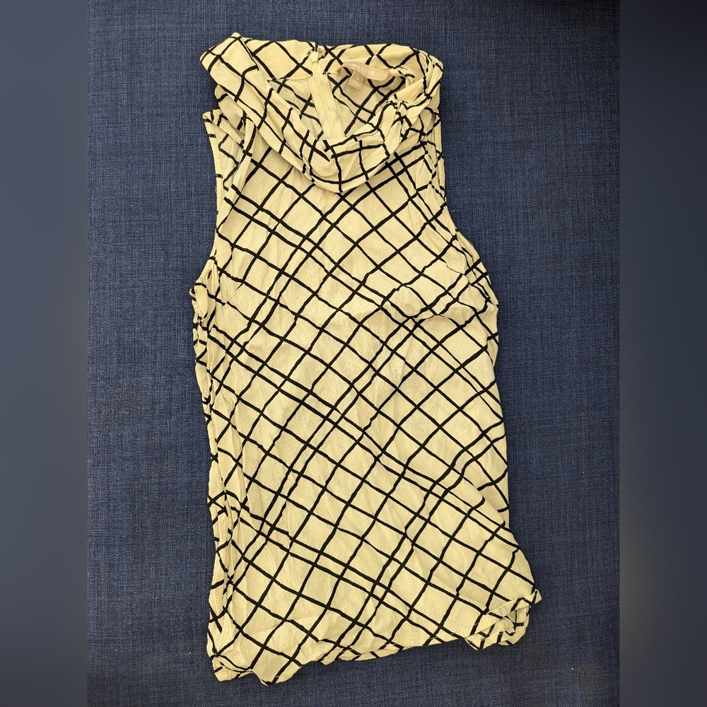Banana Republic windowpane cowl neck sleeveless blouse Size 0